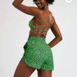 Buff Bunny Green Leopard Shorts